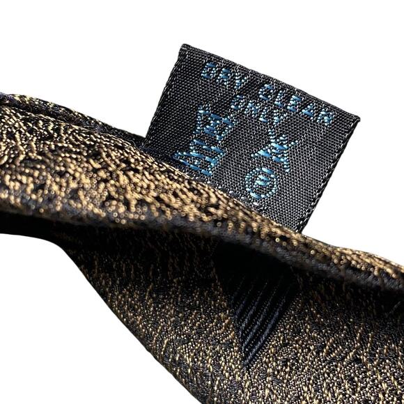 Vintage Anselmo Dionisio Silk Tie Necktie Metallic Bronze Copper Geometric Italy - Picture 6 of 8